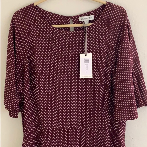 NWT Emily and Fin Susanna Polka Dot Midi Dress - Picture 7 of 10
